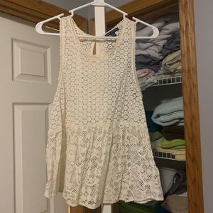 Sheer lace tank top